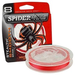 Spiderwire Hilos de Pesca Stealth Smooth 8 Red 0.25 mm 150 m Trenzado Spinning Surfcasting Carpfishing