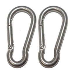 FP INOX Mosquetón de 120 mm de Longitud  Lote de 2  Inoxidable A4-316