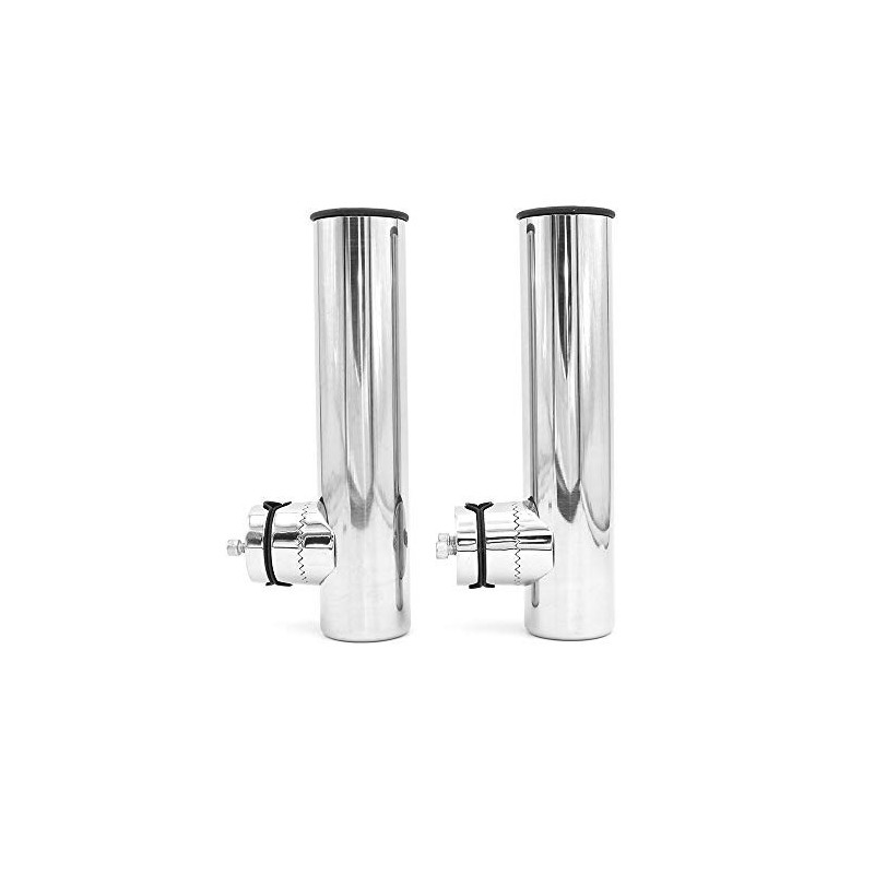NUZAMAS Juego de 2 soportes para cañas de pescar de acero inoxidable 316, montaje en carriles de 19 a 26 mm, grado marino par NUZAMAS Juego de 2 soportes para cañas de pescar de acero inoxidable 316, montaje en carriles de 19 a 26 mm, grado marino par